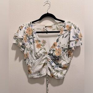 Ready for Romance Floral Runched Crop Top